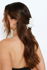 Flowers In Her Hair Claw Clip White