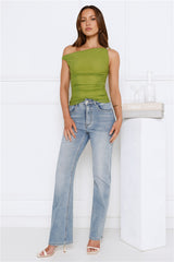 Fun In Motion Mesh Off Shoulder Top Olive