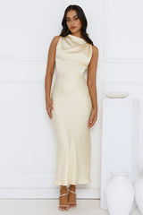 Mirabella Satin Maxi Dress Yellow