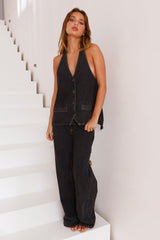 LIONESS Hills Halter Top Charcoal