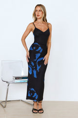 Love Based Mesh Maxi Dress Blue