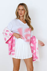 Football Print Scarf Pink