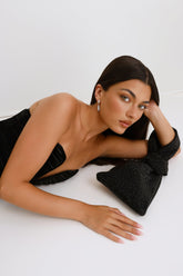 Clarra Crystal Wristlet Black