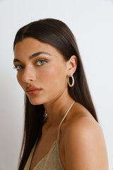 Bright Crystal Earrings Gold