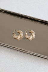 18k Gold Plated Sparkle Twist Hoop Earrings Gold