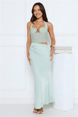 Celeste Shine Mesh Maxi Dress Sage