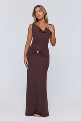 Late Night Energy Maxi Dress Brown
