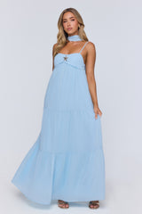 Flowing Sea Maxi Dress Blue
