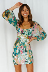 Colourful And Calm Dress Green