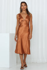 Be My Sunrise Midi Dress Brown
