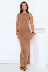 Mariner's Glow Glitter Maxi Dress Brown