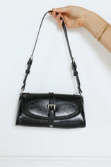 Gemma Bag Black Crinkle Silver