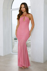 On The Radar Halter Maxi Dress Rose