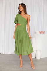 Meadow Secrets Midi Dress Green