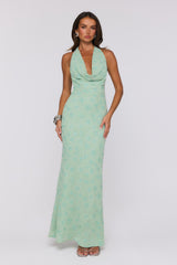 Bling It Babe Halter Maxi Dress Sage
