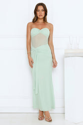 Can't Get Enough Strapless Maxi Dress Sage
