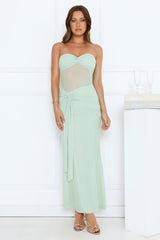 Can't Get Enough Strapless Maxi Dress Sage