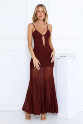 Chiciest Energy Maxi Dress Burgundy