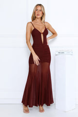 Chiciest Energy Maxi Dress Burgundy
