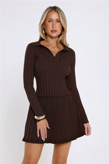 City Lights Glow Ribbed Long Sleeve Top Brown
