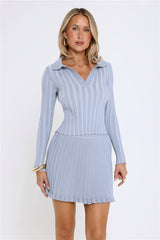 City Lights Glow Ribbed Long Sleeve Top Blue