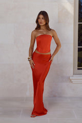 Literally Me Satin Strapless Corset Red