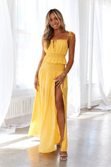 HELLO MOLLY Stay Fun Maxi Skirt Mustard