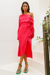Love On Top Midi Dress Fuchsia