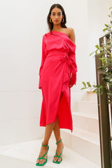 Love On Top Midi Dress Fuchsia