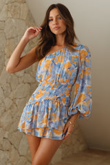 In Her Own World Mini Dress Blue