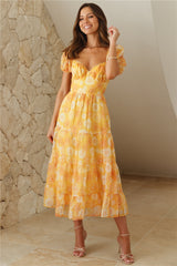 Her Ambiance Midi Dress Orange