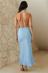 Late Night Season Maxi Skirt Blue