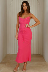 Fit To Impress Mesh Midi Dress Pink