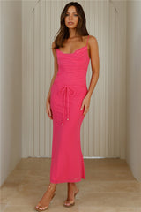 Fit To Impress Mesh Midi Dress Pink