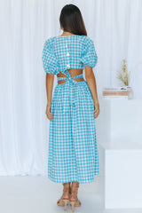 Not A Second More Midi Dress Blue