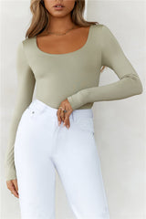 HELLO MOLLY BASE Second Skin Long Sleeve Bodysuit Sage