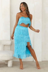 HELLO MOLLY Dancer In The Room Midi Skirt Blue