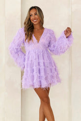 Mood For Fun Tulle Mini Dress Lilac