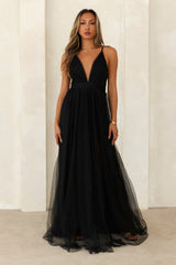 Darkest Sky Tulle Maxi Dress Black