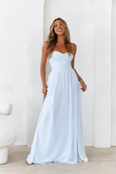 DEAR EMILIA Ballroom Dancing Maxi Dress Blue