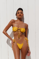 HELLO MOLLY Azure Swim Top Yellow