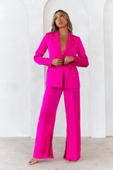 HELLO MOLLY À La Mode Satin Pants Fuchsia