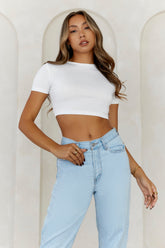 BASE Contour The Baby Tee Crop Top White