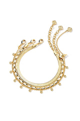 KENDRA SCOTT Kassie Set Of 3 Chain Bracelet Gold Metal