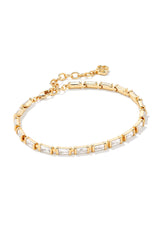 KENDRA SCOTT Juliette Delicate Chain Bracelet Gold White Crystal