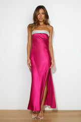 Luxe Only Satin Midi Dress Pink