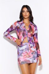 Party In the House Mesh Mini Skirt Purple