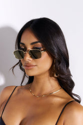 BANBE The Lima Sunglasses Gold Green