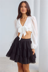 London Luxe Long Sleeve Top White