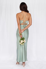 HELLO MOLLY The Sophia Satin Maxi Dress Sage